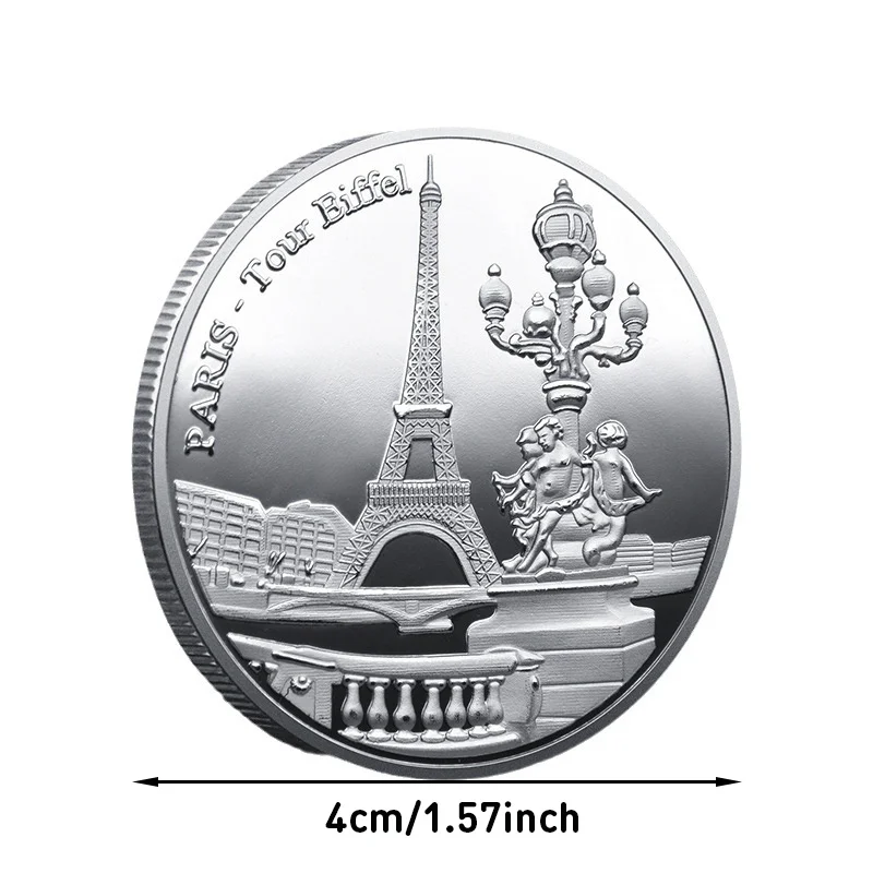 Paris Eiffel Tower Coin Travel Collection Commemorative Coins Non-Currency Souvenir Metal Collection Gift