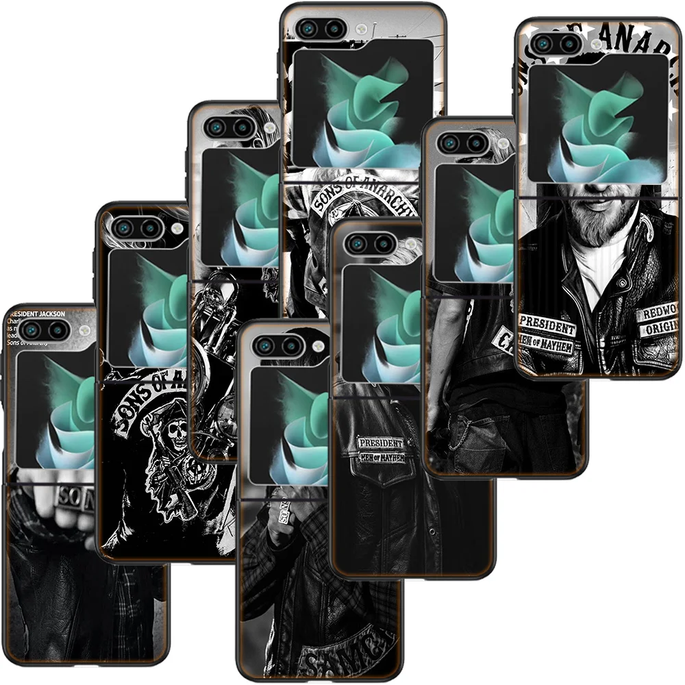 American TV Sons of Anarchy Clear Phone Case For Samsung Galaxy Z Flip6 5G Flip5 5G Flip4 3 Z Flip Black Cover Shell Coque Hard