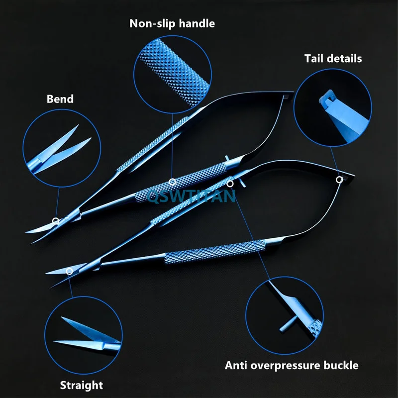 ไทเทเนียมกระจกตากรรไกรแคปซูลเมมเบรนกรรไกร Micro กรรไกร Ophthalmic Instruments