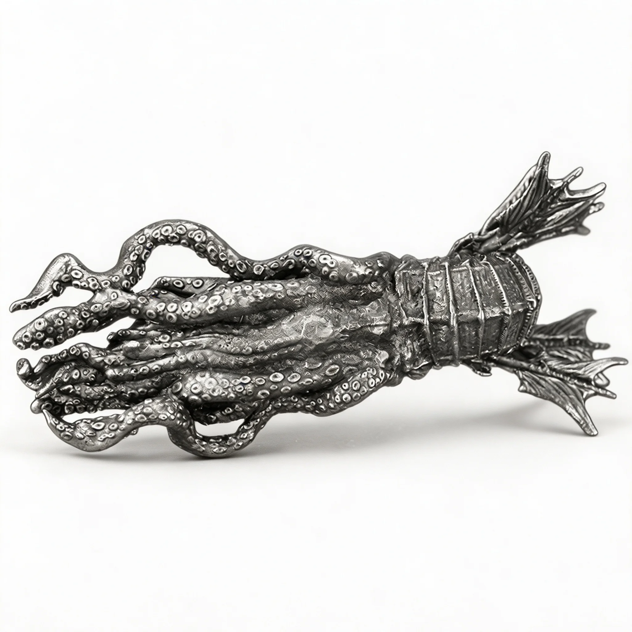 Nickel‑Silver Metal Nautilus Model Figure Toy Gift Tabletop Ornament Display Collectible