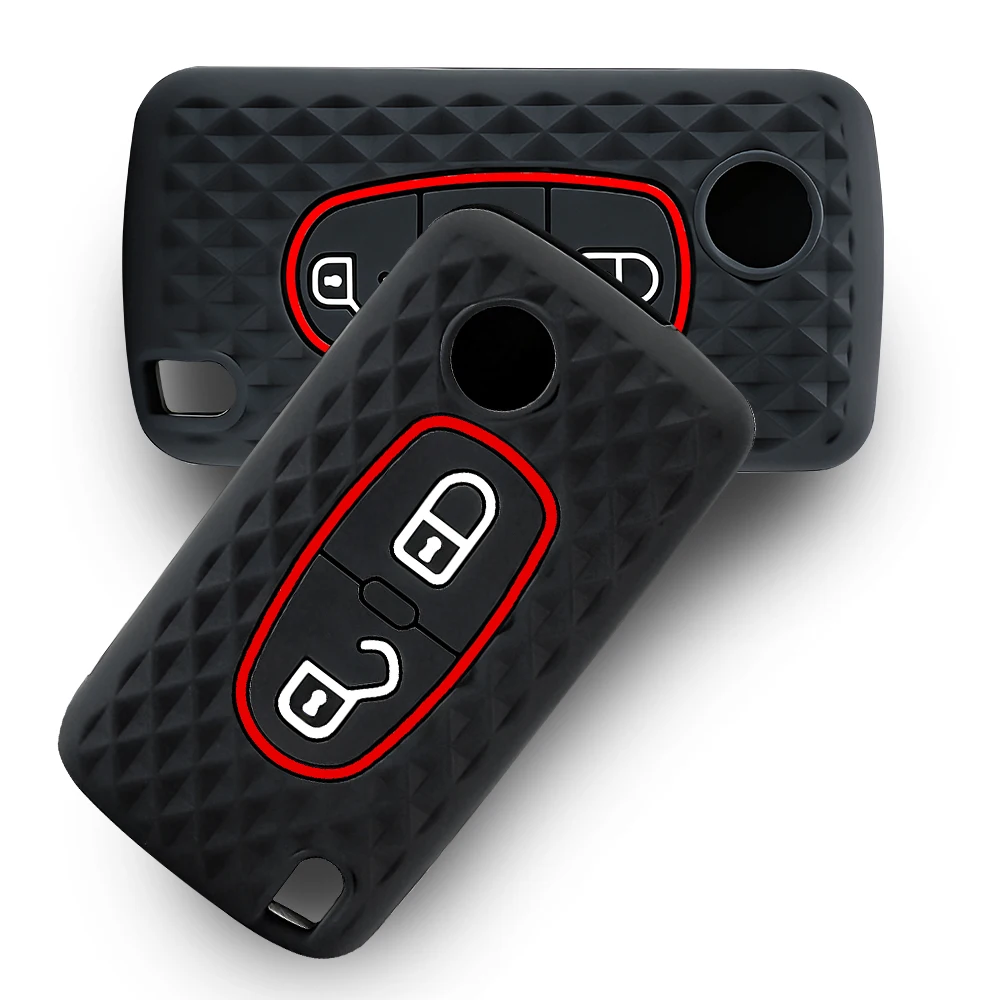 2 3 Button Silicone Car Remote Key Case Cover Shell For Peugeot 406 407 408 807 206 207 307 Partner Citroen C3 C2