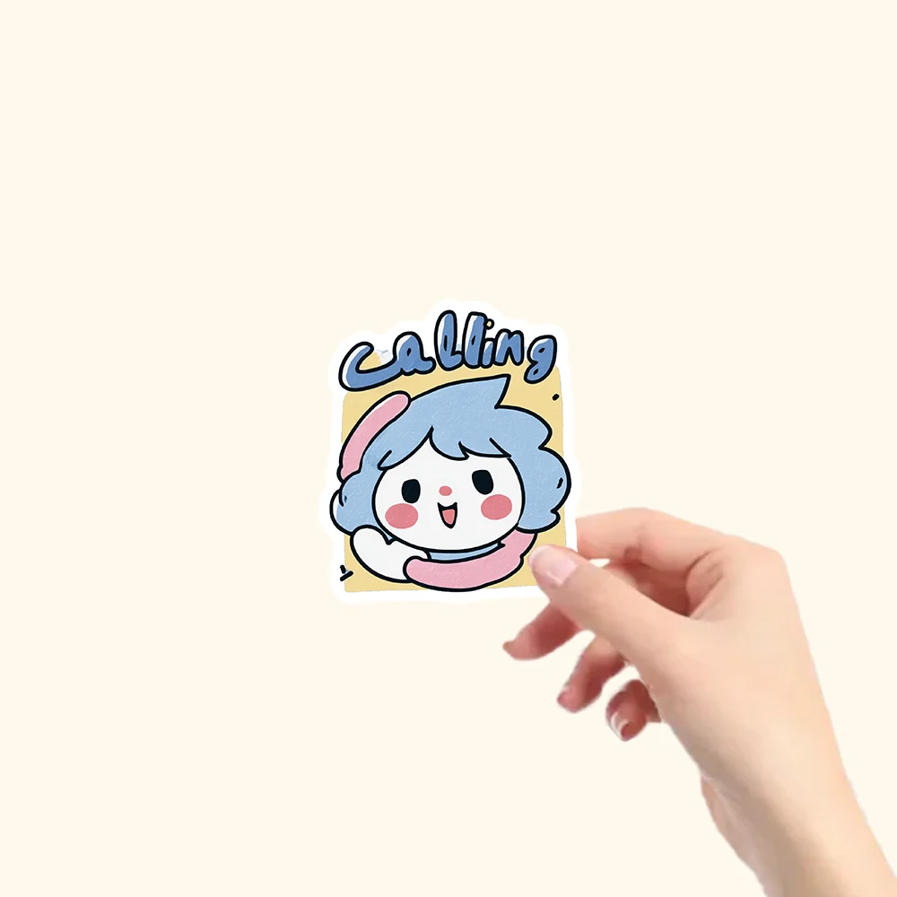 สติกเกอร์แมวน่ารักสไตล์คาวาอี้ 54 ชิ้น ชุดสติกเกอร์สีพาสเทลสวยงามสำหรับตกแต่งแล็ปท็อป ขวดน้ำ เคสมือถือ