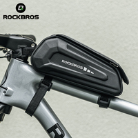 ROCKBROS Bicycle Top Tube Bag Hard Shell Anti-collision Cycling Front Tube Bag Convenient Waterproof Frame MTB Bag Reflective