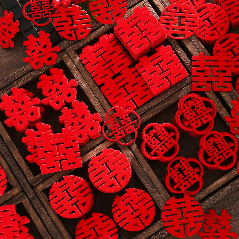 20/30pcs Spring Festival Window Sticker Housewarming Glass Decals New Year Home Decor Fu Character New Year Door Sticker 9*9cm