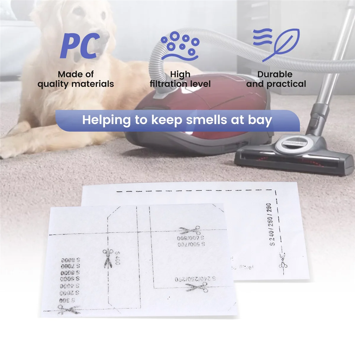 5 Pair Replaceable Vacuum Cleaner Accessory Universal Motor Filter for