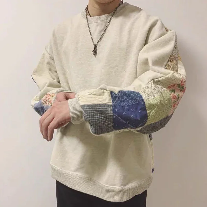 

Non Kapital Hirata Hohiro Pullover Splice Long Sleeve Loose Plaid Japan Hoodies Men Cotton Hoodless Sweatshirts Annual Jia Brand