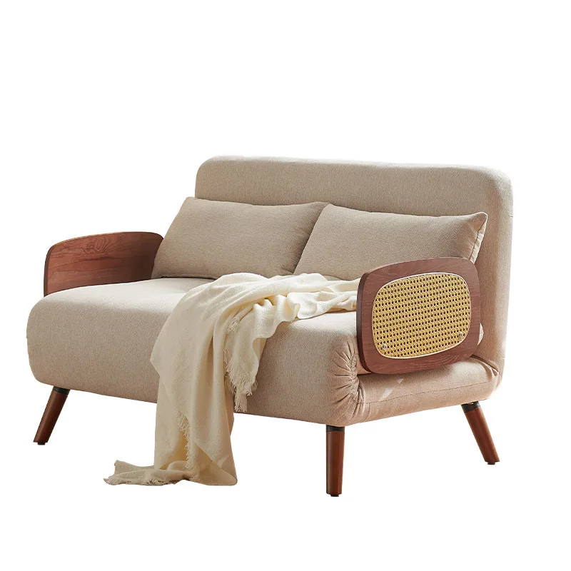 Small apartment living room modern simple foldable multi-functional reclining sofa bed
