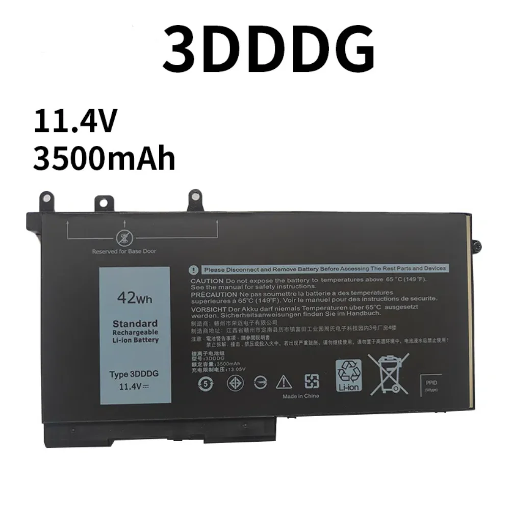 3DDDG 11.4V 42WH Laptop Battery For Dell Latitude 5280 5288 5480 5580 5490 5590 5491 5591 5495 5488 M3520 M3530 Series