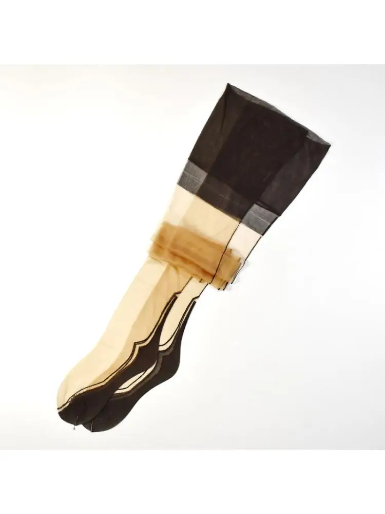 Woman Retro Middle Sew Pure Nylon Non Stretch Glass Silk Stockings Real Shot Stitching Sexy Charming Glamorous Paragraph view 2