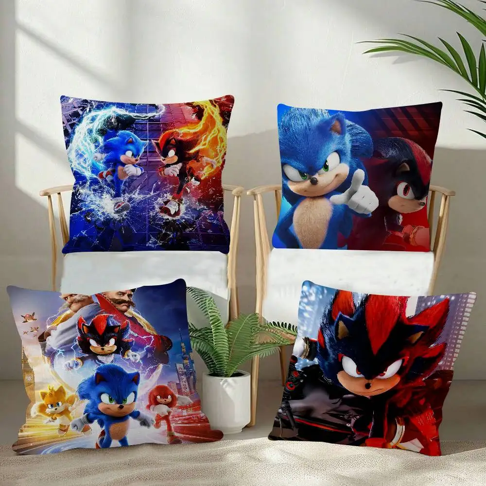 S-Sonic Game Pillow Cover Sofa Cushion Cover Home Room Decoration Children Gift