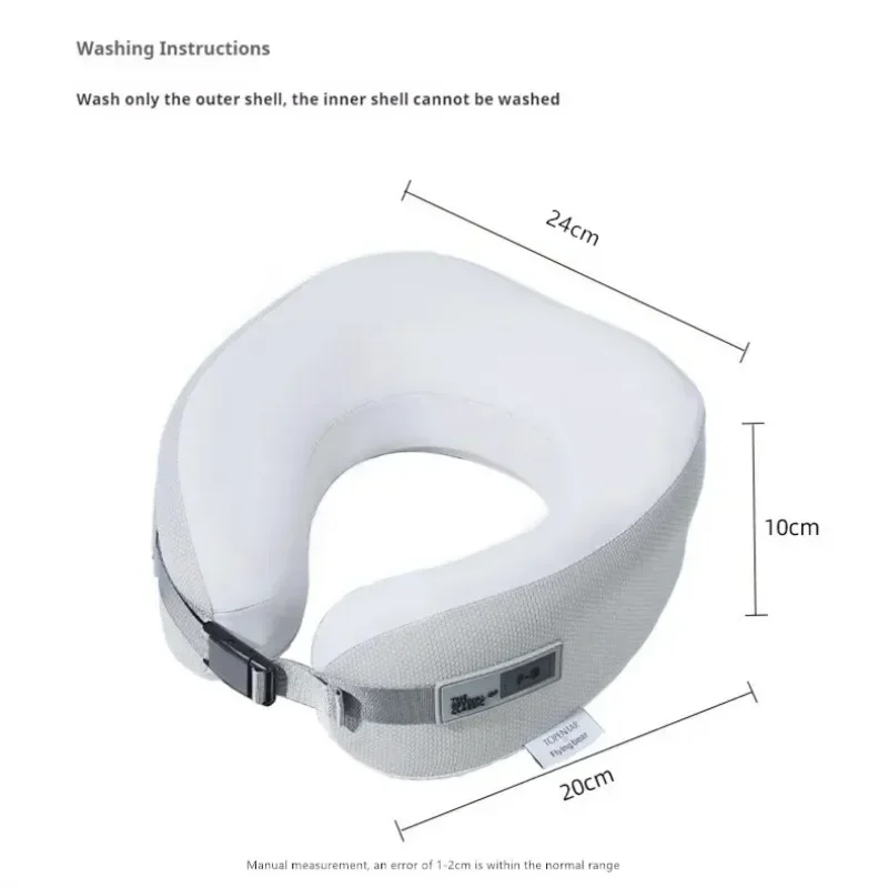 Travel Neck Pillow Memory Foam Pillow for Airplane Car Office Supportive Cervical Neck Rest with Washable Cover