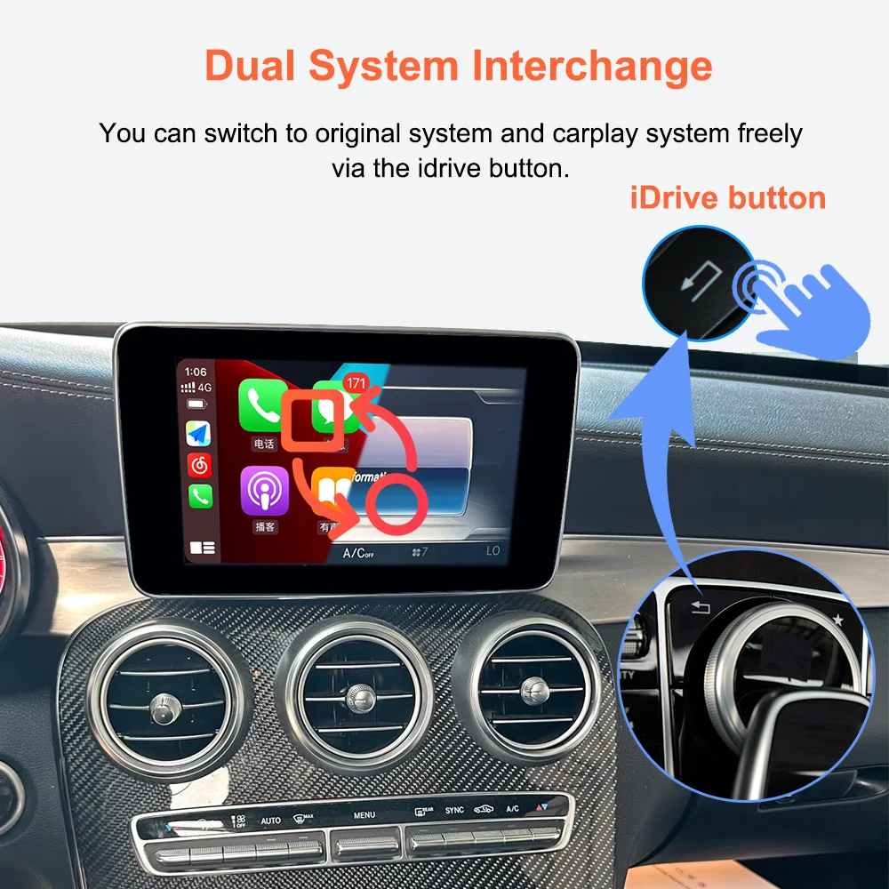 REEIIO Drahtlose Apple Carplay-Schnittstelle Android Auto NTG5.0 System Decoder-Box Modul für Mercedes Benz C/GLC/S Klasse W205 W253 – Detail 7
