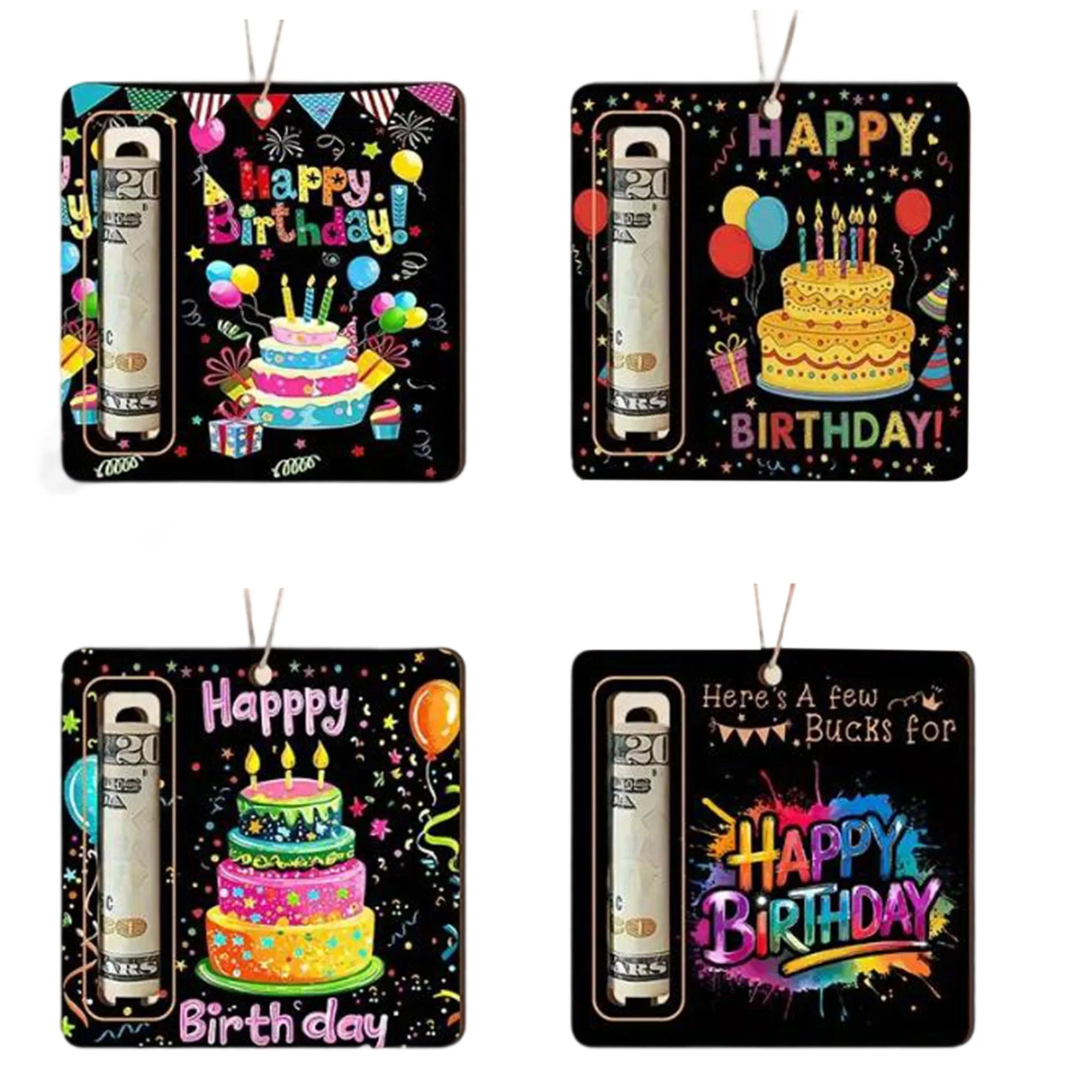 حامل نقود خشبي ريفي بتصميم كعكة عيد الميلاد ثلاثية الأبعاد - مثالي لديكور الحفلات وأفكار تقديم الهدايا العائلية