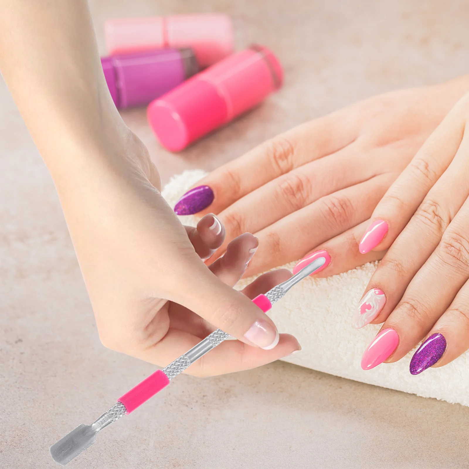 6 قطعة مجموعة أدوات الأظافر للتقليم والباديكير المعادن إهاب الأنظف انتهازي مجموعة أدوات لمسمار الفن ملحقات هلام إزالة البولندية يوميا #5