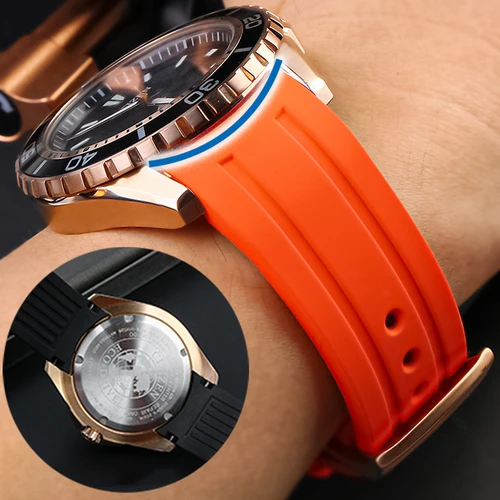 Imagen 2 del producto Correa de goma de extremo curvo para reloj Citizen, banda de silicona de 22mm, para energía cinética ligera, BN0190, BN0193, BN0191-80LBN-17E