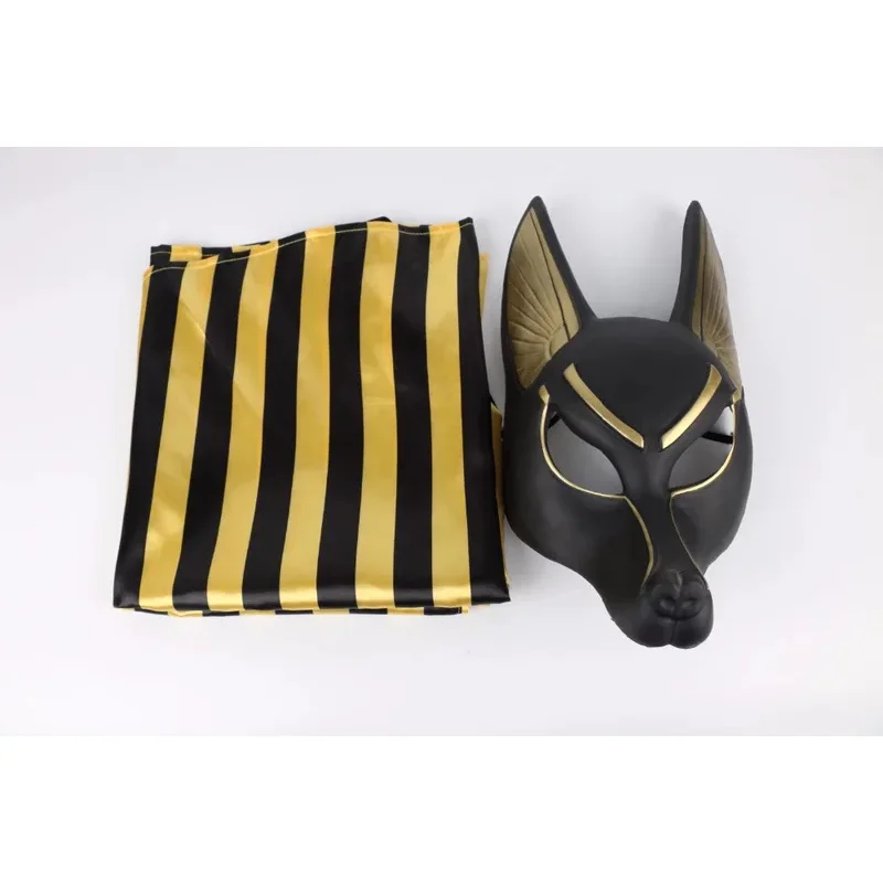 Cyepípcio anubis cosplay máscara facial pvc canis spp cabeça de lobo jacal animal masquerade adereços festa de halloween fantasia vestido bola