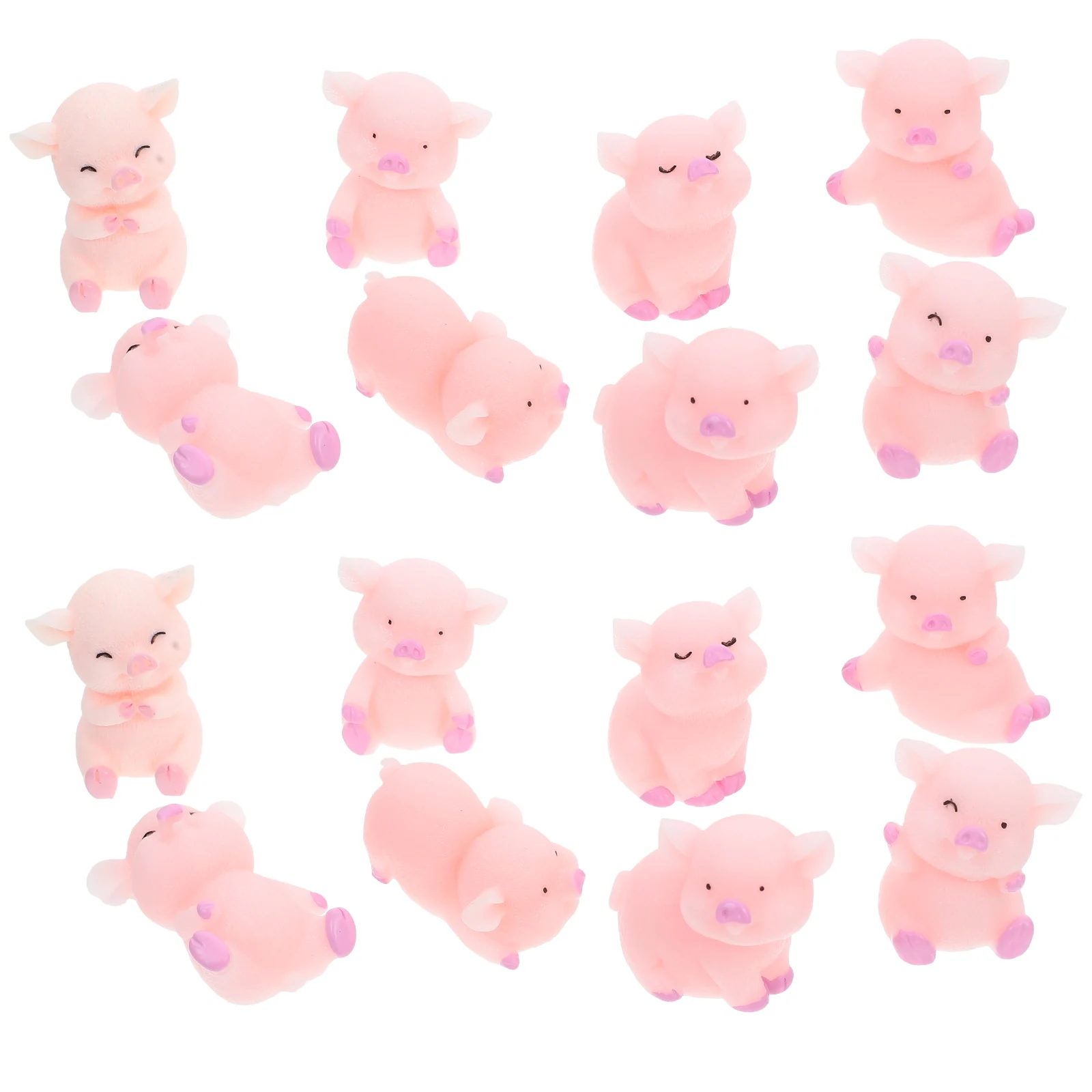 

24 Pcs Cake Car Decorations Bunny Accessories Animal for Garden Resin Blown Glass Figurine Ornaments