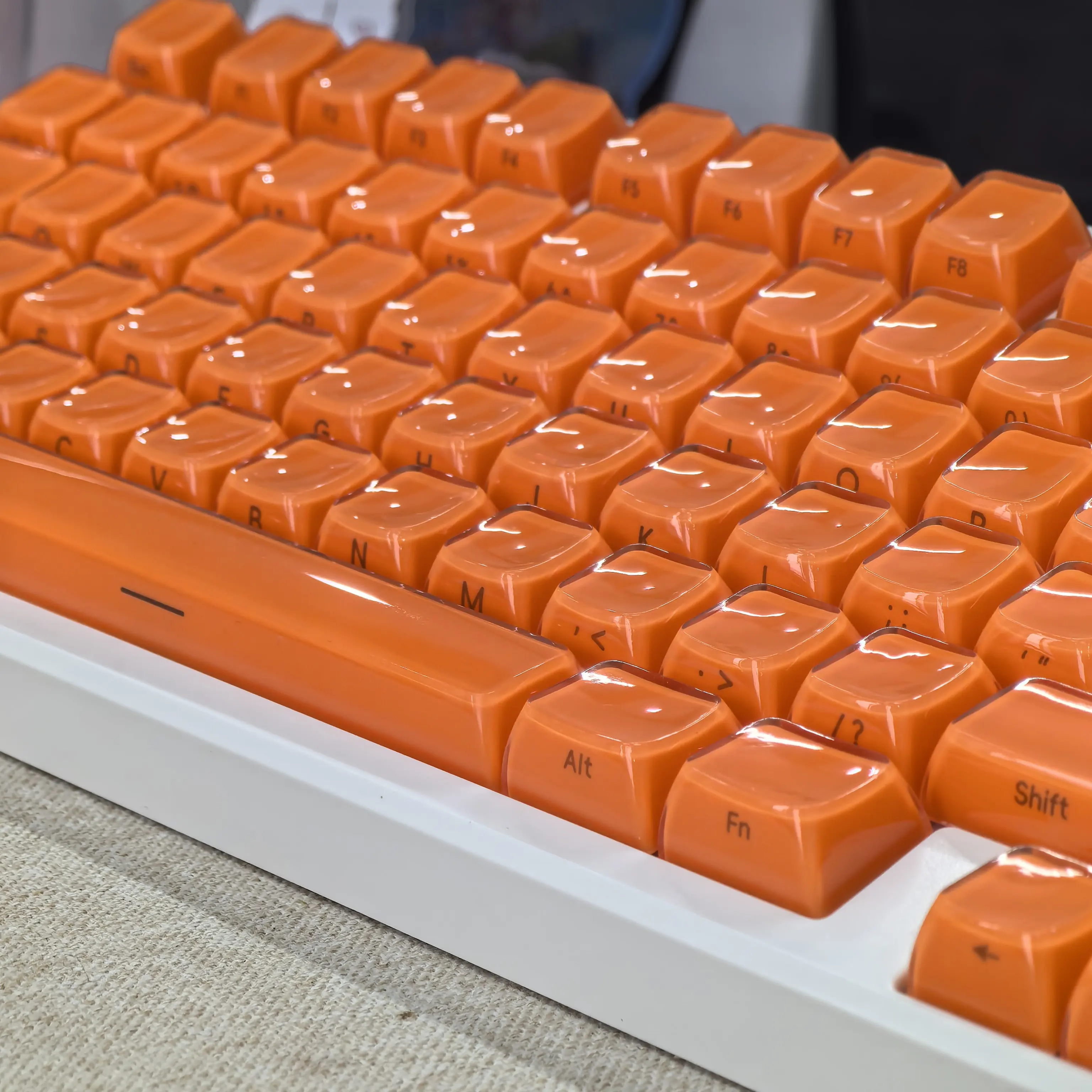 MAIMOOO Luxury Orange Keycaps Crystal Jelly 132-Key Iso Layout Keyboard Keycaps For Diy Aula Custom Keycap Set