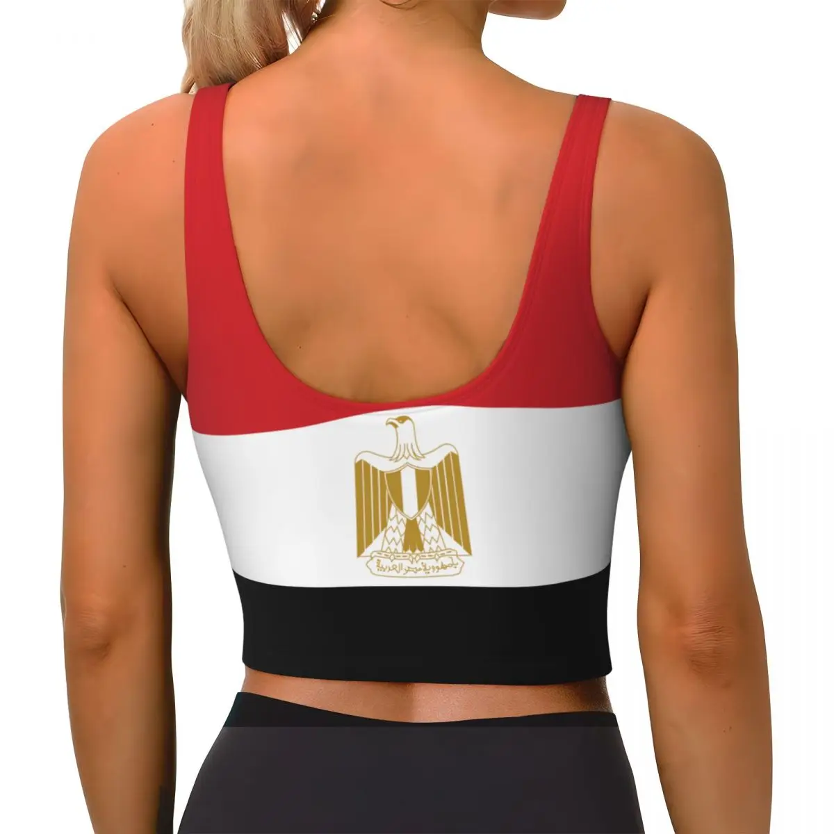 Colete de yoga feminino ginásio esportes colheita topos bandeira egito streetwear treino respirável regata feminina