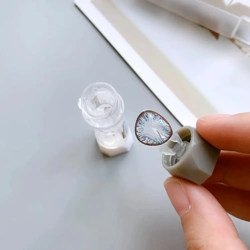 8 Pairs Portable Contact Lens Box Holder 7 Colors Small Design Contact Lenses Soak Storage Case Clear Durable RGP Lens Container