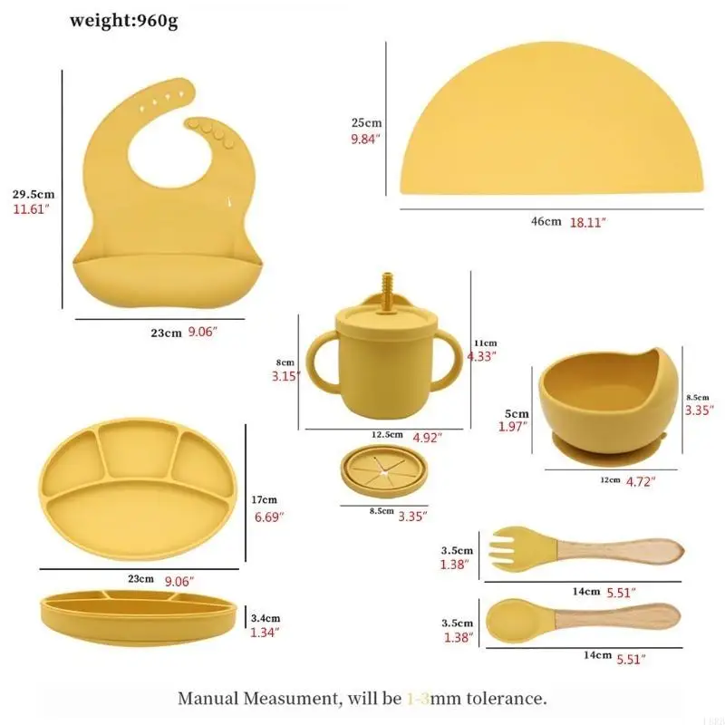 طقم أطباق للأطفال مكون من 8 قطع أدوات مائدة متعددة الوظائف هدية للطفل L8RB #6