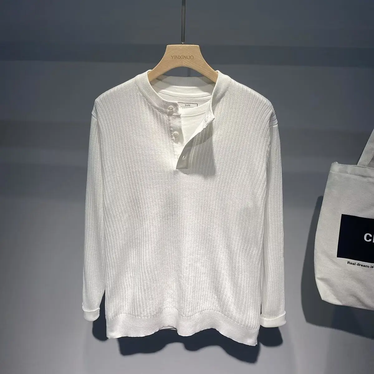 Herbst männer Lange Sve T-shirt Basis Schicht irt Hong Kong Sle Drucken Lose Trendy Top Polyester Faser Casual Wear