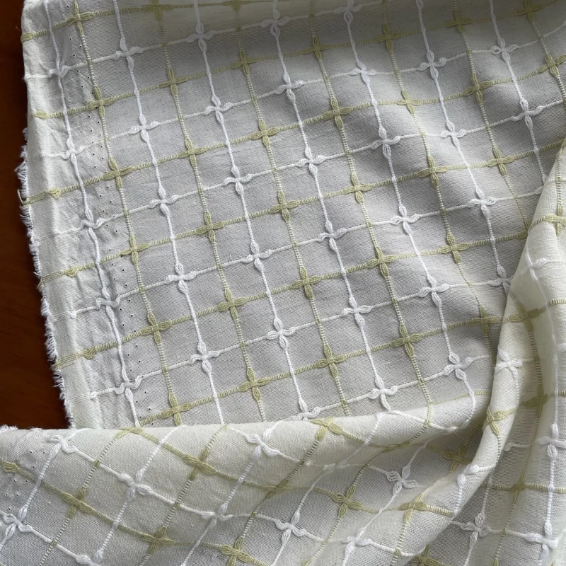 

Solid-color woven geometric floral jacquard polyester cotton blouse and skirt fabric
