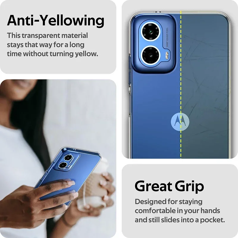 حافظة شفافة ناعمة من السيليكون رفيعة للغاية لهاتف موتورولا إيدج 50 40 30 20 برو لايت G24 G54 G84 G53 G73 G13 G62 G52 G42 غطاء شفاف