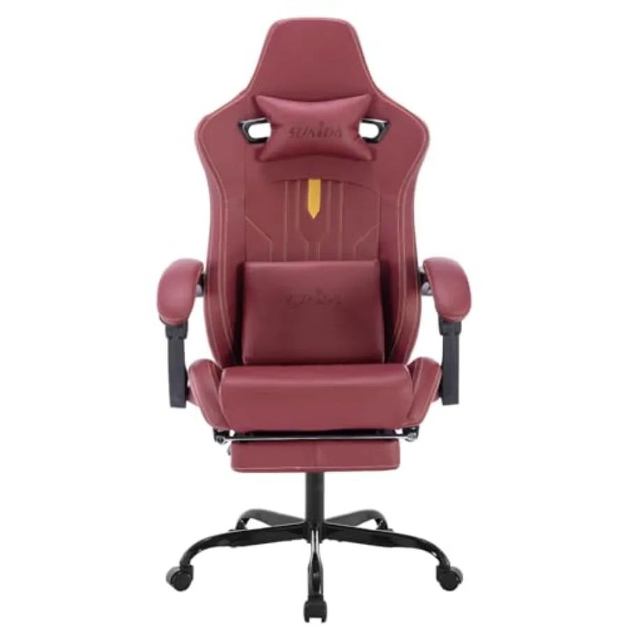 

Gaming Chair with Footrest Ergonomic Computer Chair Massage Lumbar Cushion Racing Video Game Chair Adjustable Rocker Recliner E