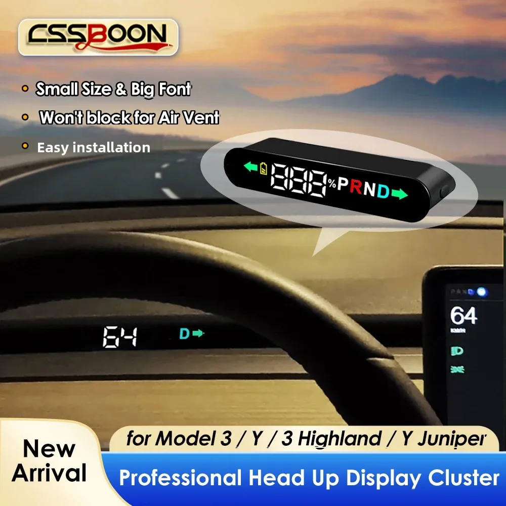 New Y Waterproof IP67 Brightness Adjustness TFT Professional Head up Speedometer Display Cluster for Tesla Model 3 Model Y
