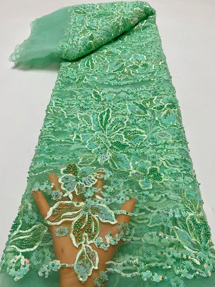 

Новая кружевная ткань с вышивкой бисером и узором из бусин для свадебных платьев, юбок, рукоделия и домашнего декора (губчатая подкладка)