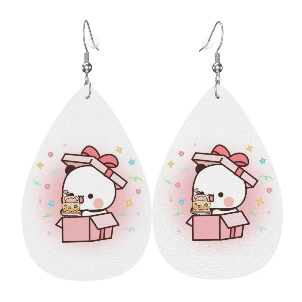 

Custom Funny Bubu And Dudu Leather Earrings for Women Teardrop Dangle Earrings Jewelry Accessories