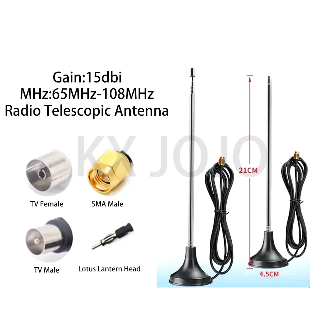 

Radio Telescopic Antenna AM/FM Household Power Amplifier Omni-directional Receiving Retrofit CD Player Magnet Strength Signal