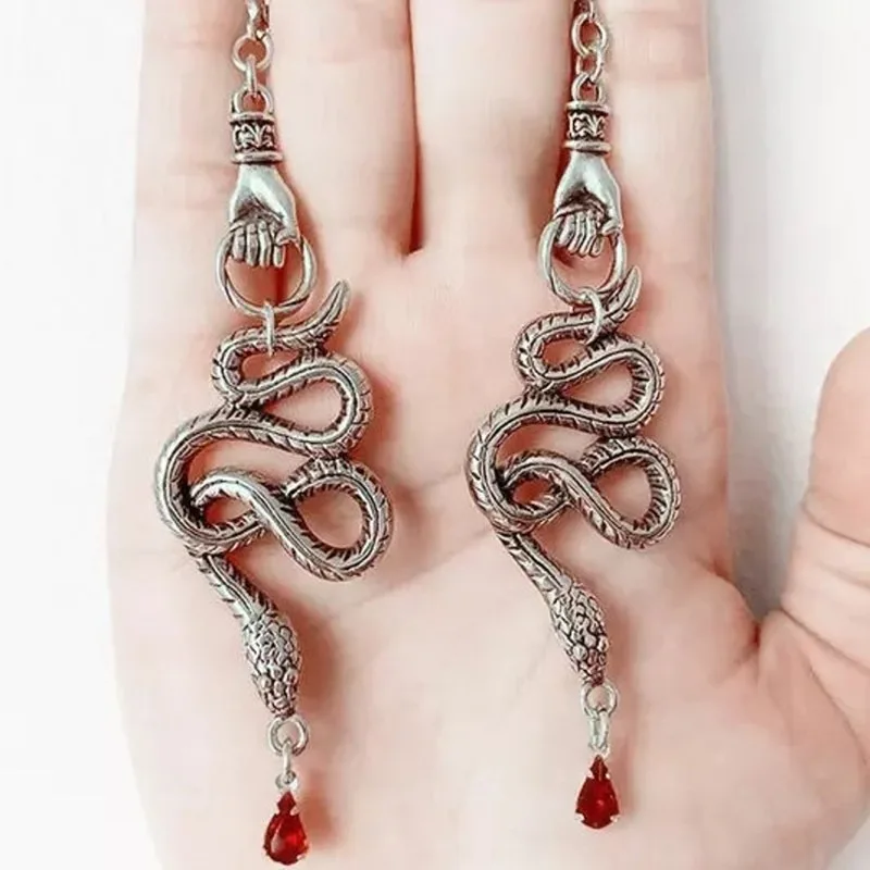 Hot Selling, Vintage Jewelry Snake Hand Earrings Teardrop Trend Earrings