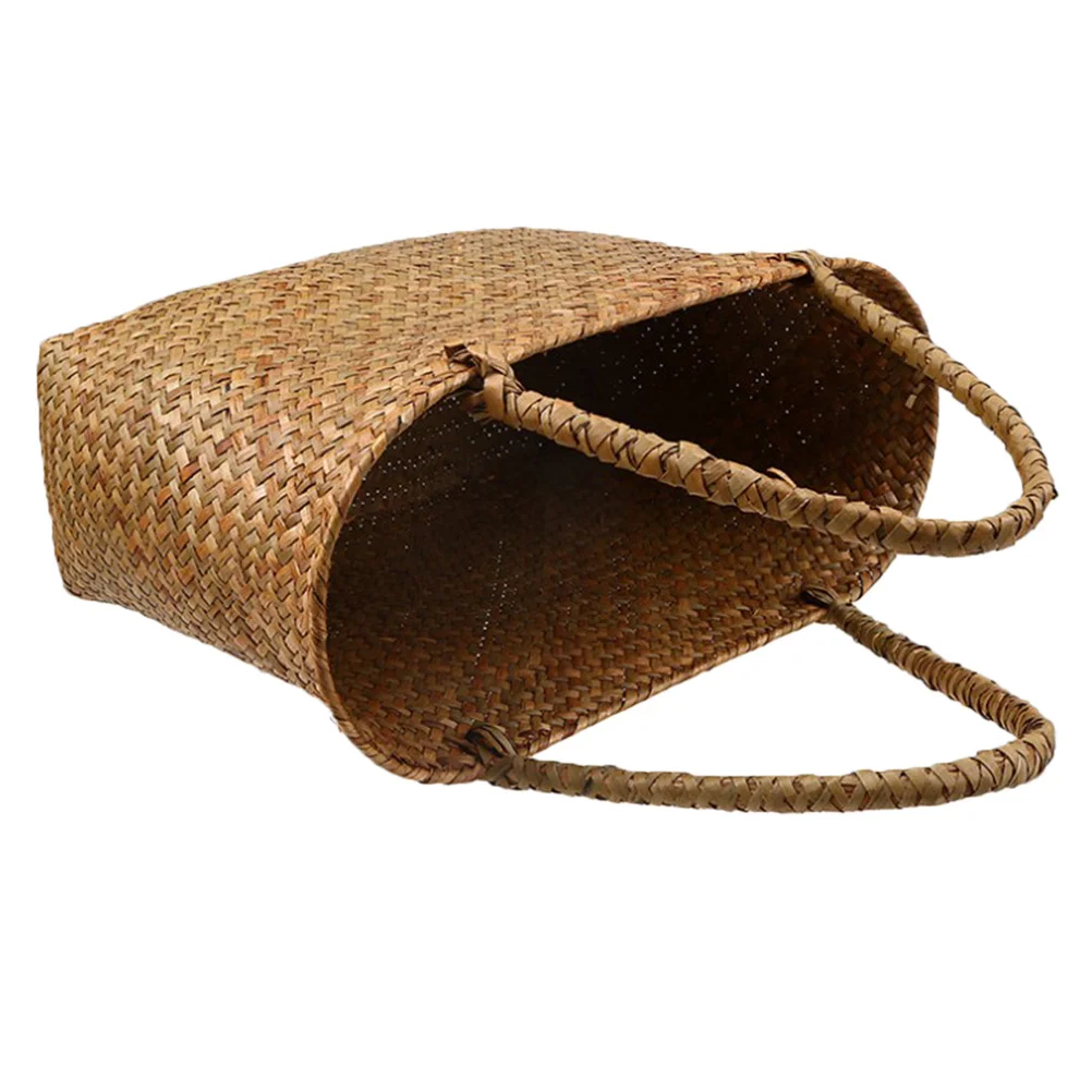 

Handmade Flower Basket L Size Woven Storage for Flowers Plants Small Items Green Plant Basket Woven Baskets