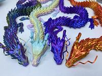 60cm 3D Printing Dragon Toy Chinese Dragon Joint Rotated Colorful Handicrafts Desktop Ornaments Children's Decoration Gift Toys