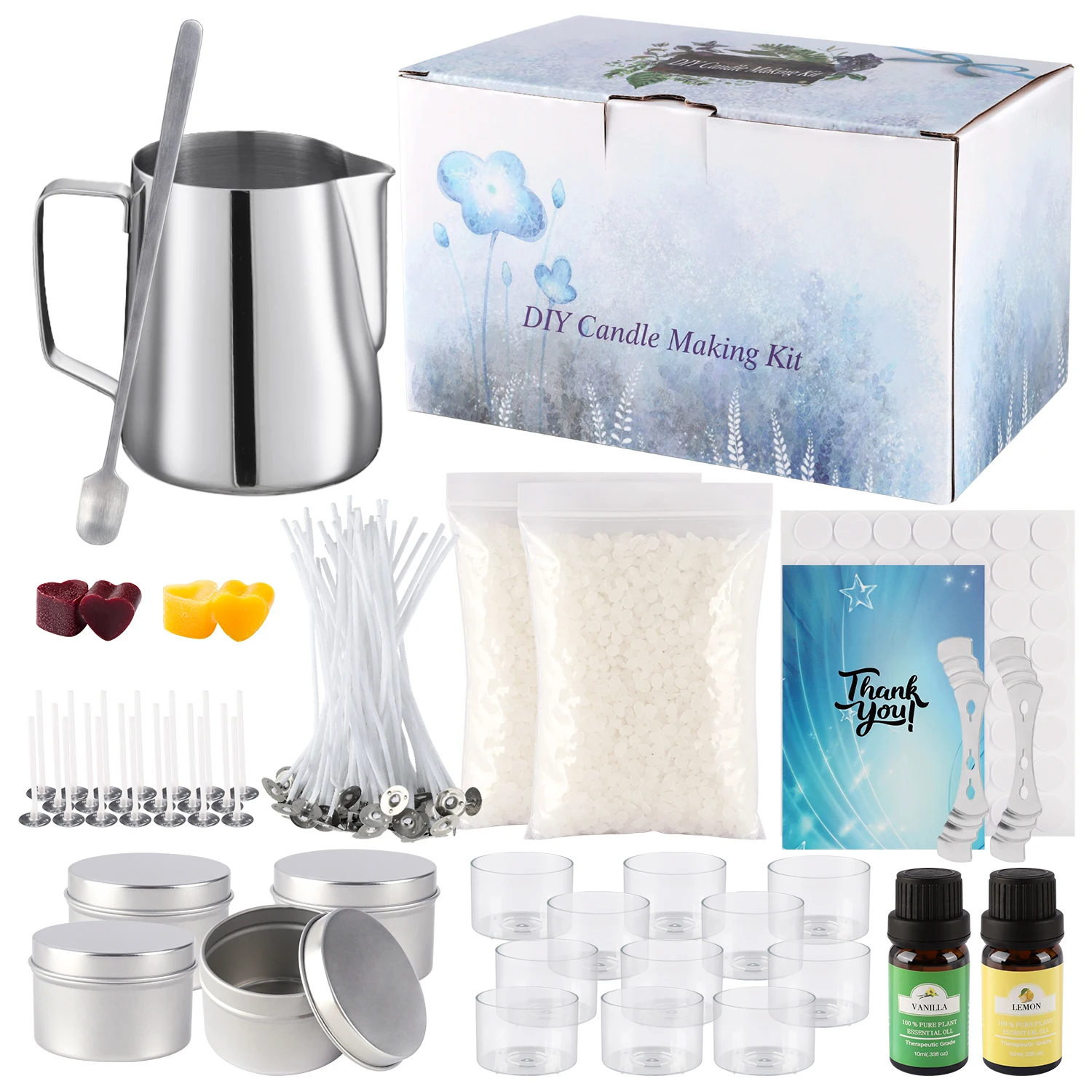 Simple DIY Candle-Making Set, Easy to Make, with Essential Oil for Aromatherapy, High-Quality Soy Wax, Handcrafted