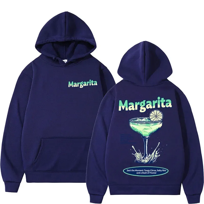 Sudadera con capucha de MARGARITA para hombre y mujer, ropa de calle con estampado divertido de cóctel, jerséis estéticos de alta calidad, Estilo Vintage