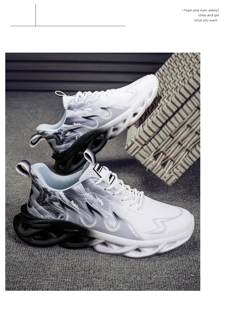 Atmungsaktive Laufschuhe für Herren, modische Sneaker mit Farbverlauf und spezieller Sohle, leichte, stoßdämpfende Sportschuhe mit Schnürung. – Detail 28