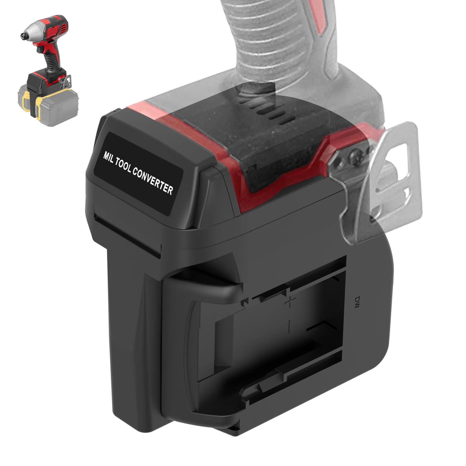 

ALASICKA 2-in-1 Battery Adapter Converter for Dewalt 18V Li-ion Battery Convert To Work for Milwaukee 18V Cordless Power Tools