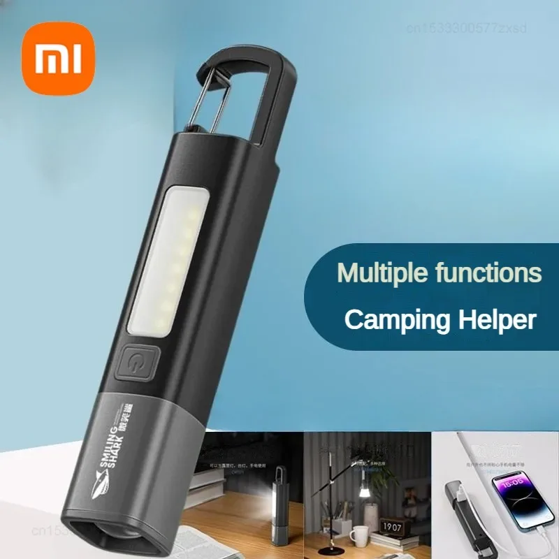 Xiaomi SMILING SHARK Outdoor Flashlight Portable Strong Light Variable Focus with Outdoor Camping Fishing Walking Lighting Lamp