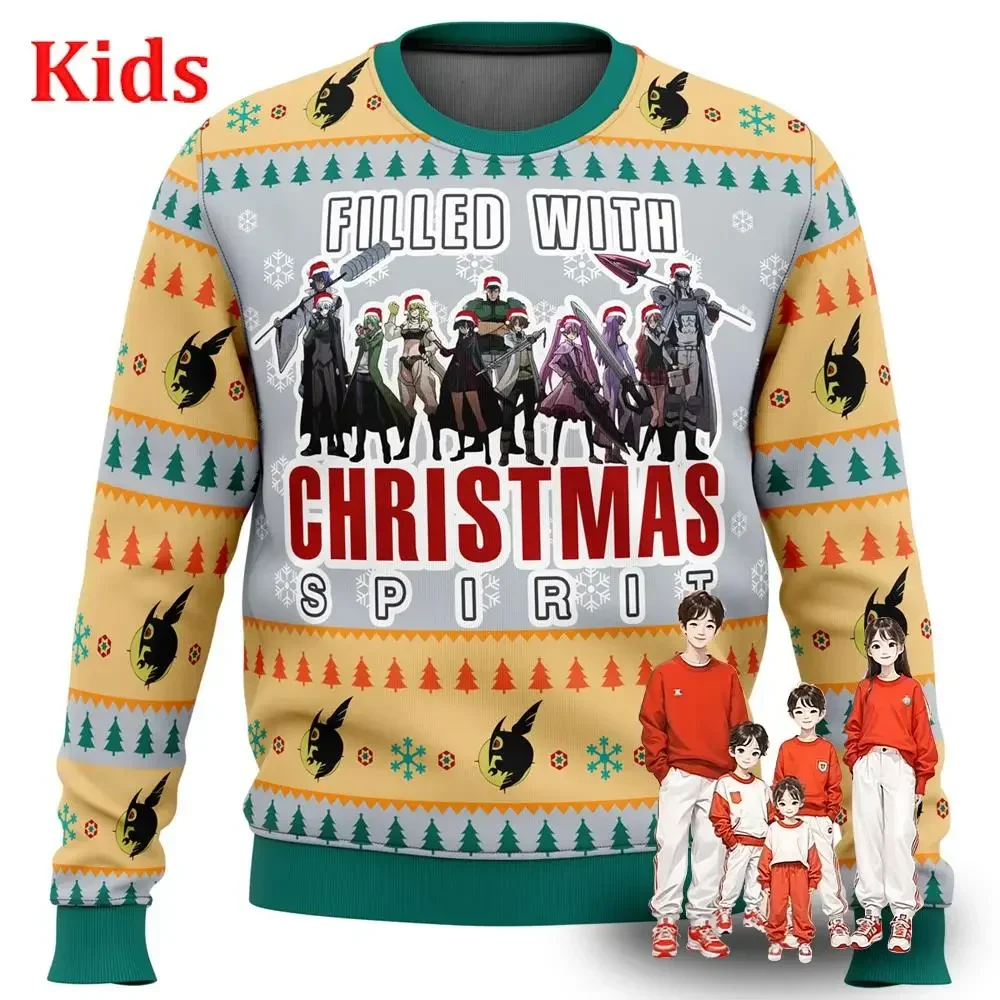 Akame Ga Kill Akame Christmas Attack Ugly Christmas Sweater Christmas Sweater Gift Santa Claus Pullover Kids 3D Sweatshirt And