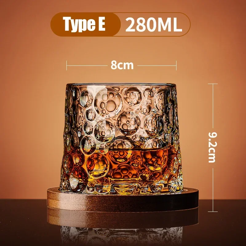 Vaso de whisky con Base, vasos de whisky de cristal giratorios, copa de vino de brandy, vasos para Bar y hogar