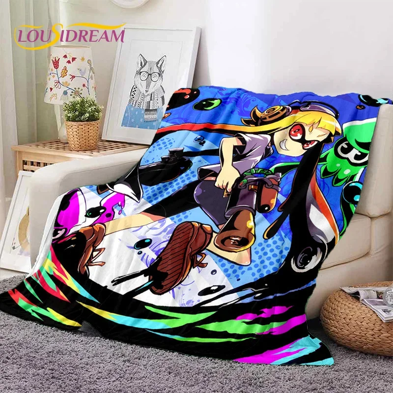 

Splatoon3 PC Gamer Cartoon Game Soft Flannel Blanket for Beds Bedroom Sofa Picnic,Throw Blanket for Cover Outdoors Leisure Gift