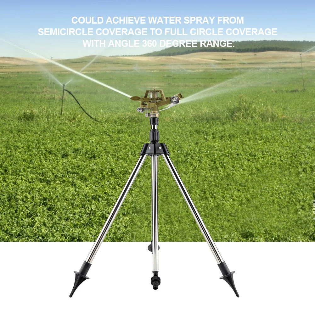 

360° Zinc Alloy Sprinkler With Adjustable Spray Distance 1/2 Inch Thread Suitable For Garden Lawn Durable Irrigation System
