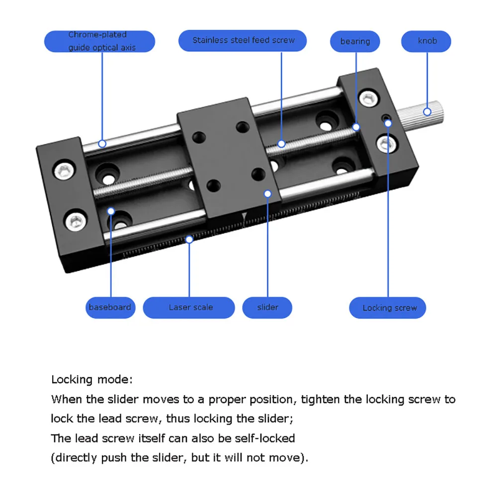 Fine‑Tuning Precision Sliding Table Micro Translation Stage Experiment Platform Stroke 35/65/95MM Manual X Axis Linear Stage