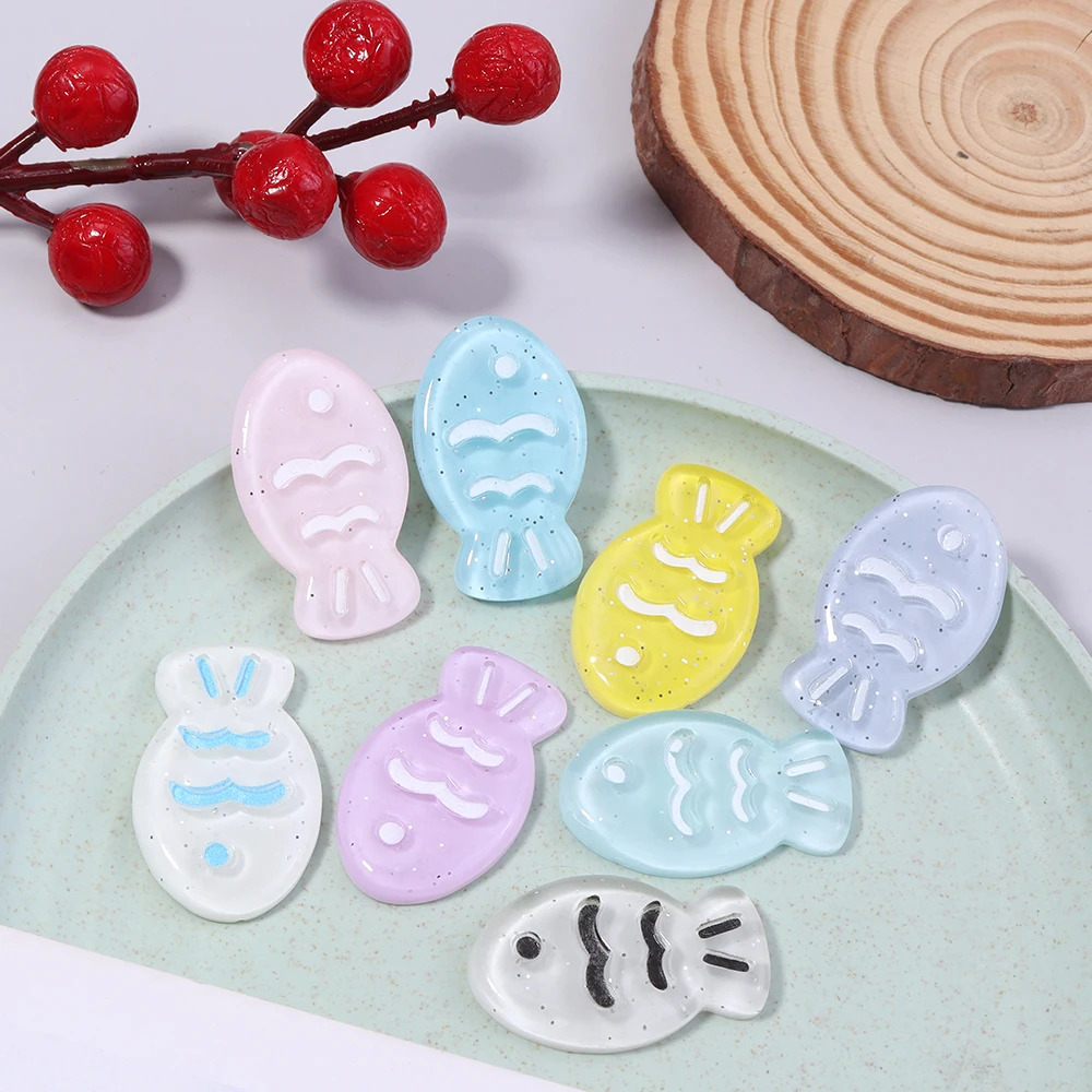 

10pcs Cute Resin Kawaii Mini Cartoon Fish Flatback Scrapbook DIY Decor Handicraft Gift Crafts Accessories