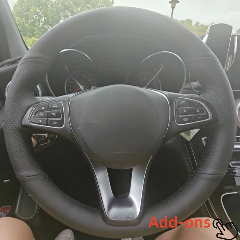 

Customizable Handmade Anti-slip Genuine Leather Steering Wheel Cover For Mercedes-Benz Vito III ( W447 ) 2015 2016 2017 - 2023