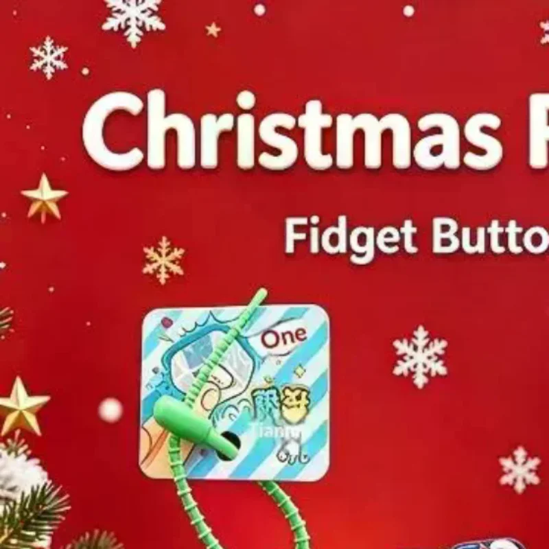 Christmas Fidget Keyboard Toy Cute Santa Prints Stress Relief For Xmas Gifts Kids Party Favors