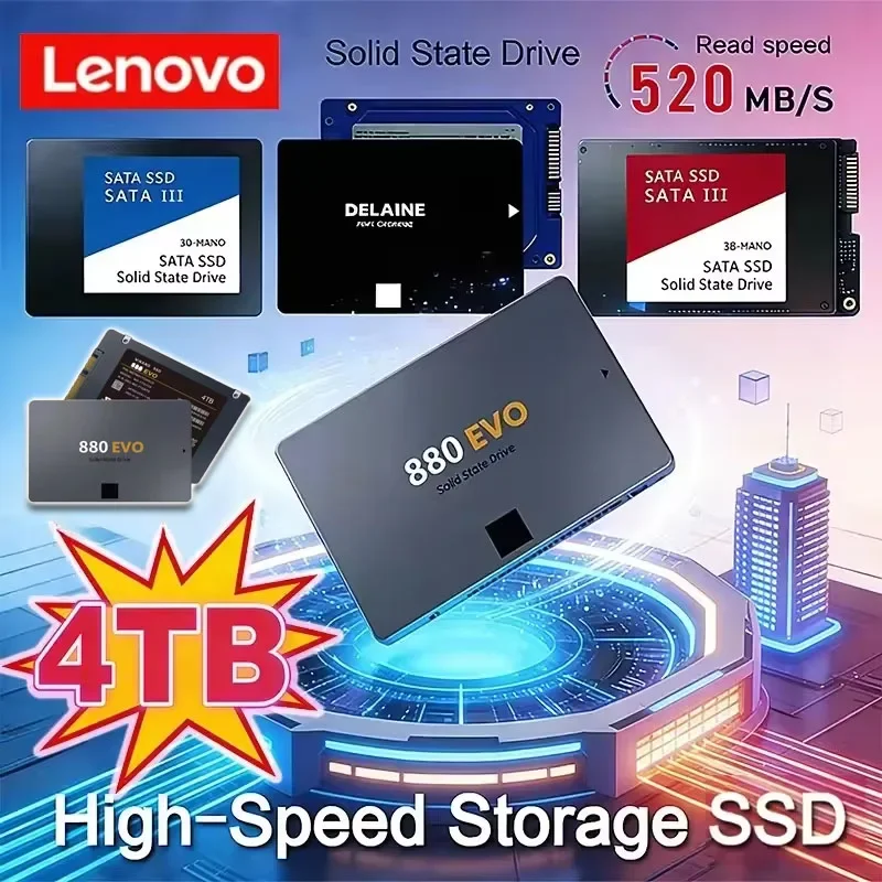 

Lenovo 4TB Solid State Disk SSD High Speed 500G 1TB 2TB Internal HDD Hard Drive Sata3 2.5 Inch For Laptop Microcomputer Desktop
